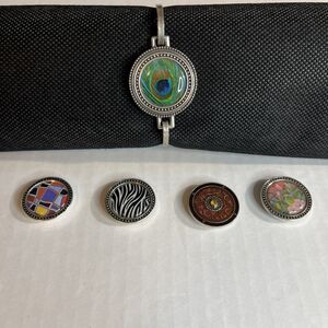 Magnabilities Jewelry Hinge Bracelet M Elegant Circle Antique Silver 5 Inserts